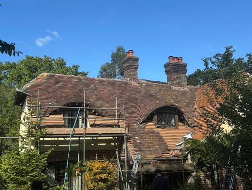 FS Roofing Bagshot 6 This is a photo of a roof being repaired in Bagshot. Installation carried out by FS Roofing Bagshot